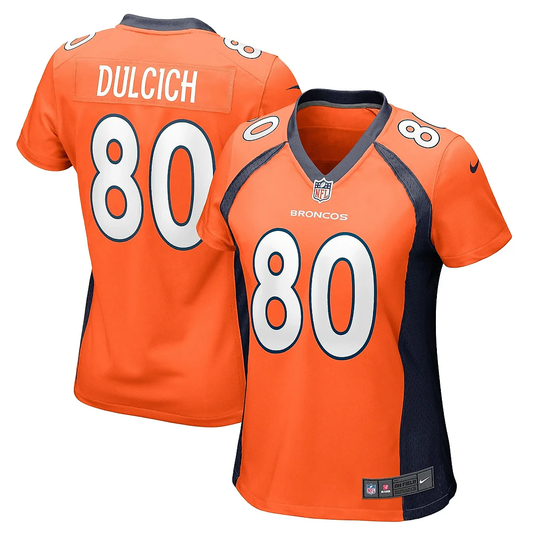 Zennovawear Women's Denver Broncos Greg Dulcich Orange Game Player Jersey
