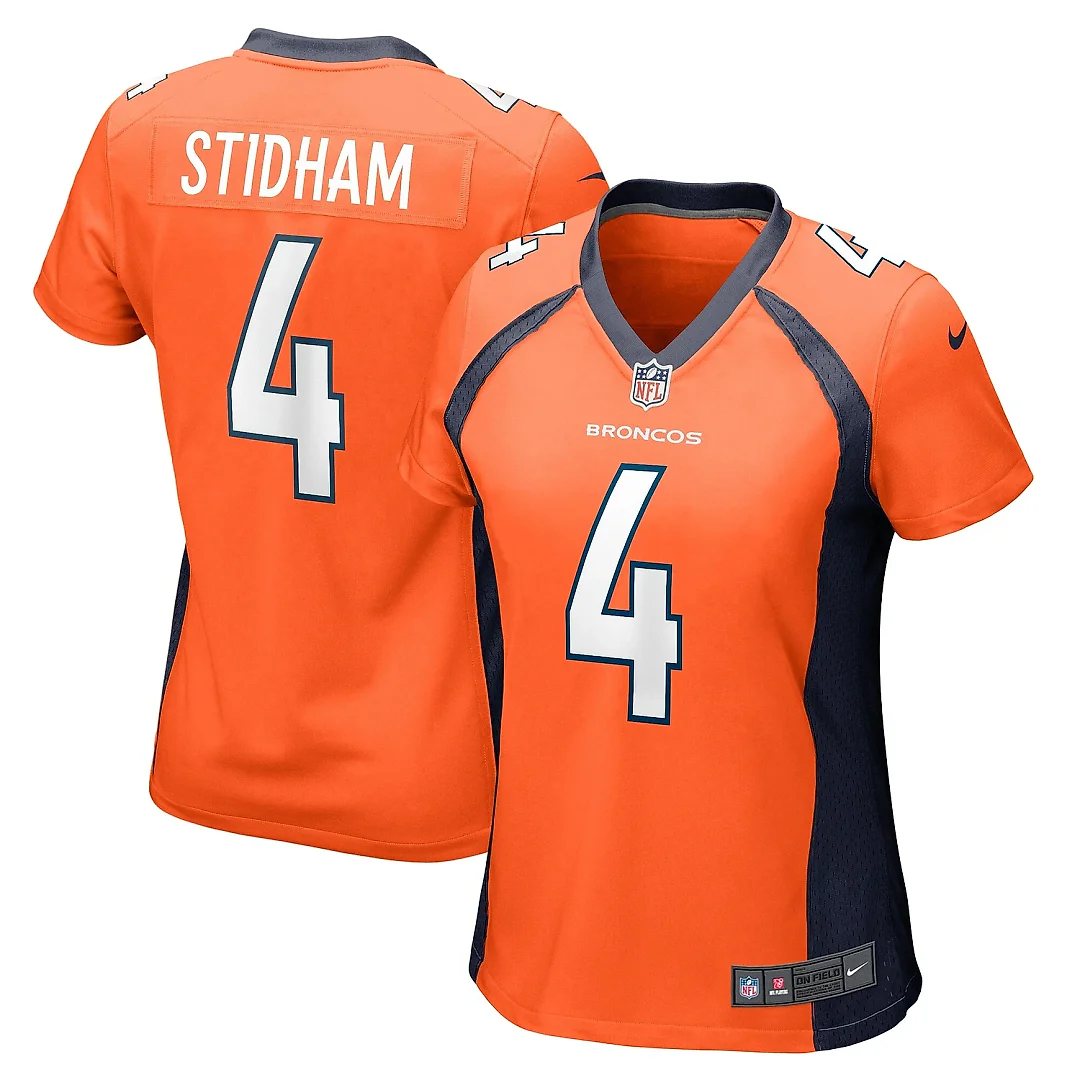 Zennovawear Women's Denver Broncos Jarrett Stidham Orange Game Player Jersey