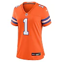Zennovawear Women's Denver Broncos Jason Elam Orange Mile High Collection 1977 Throwback Retired Player Game Jersey