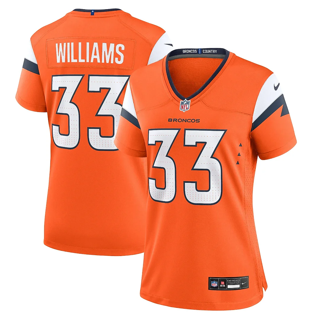 Zennovawear Women's Denver Broncos Javonte Williams Orange Mile High Collection Game Jersey