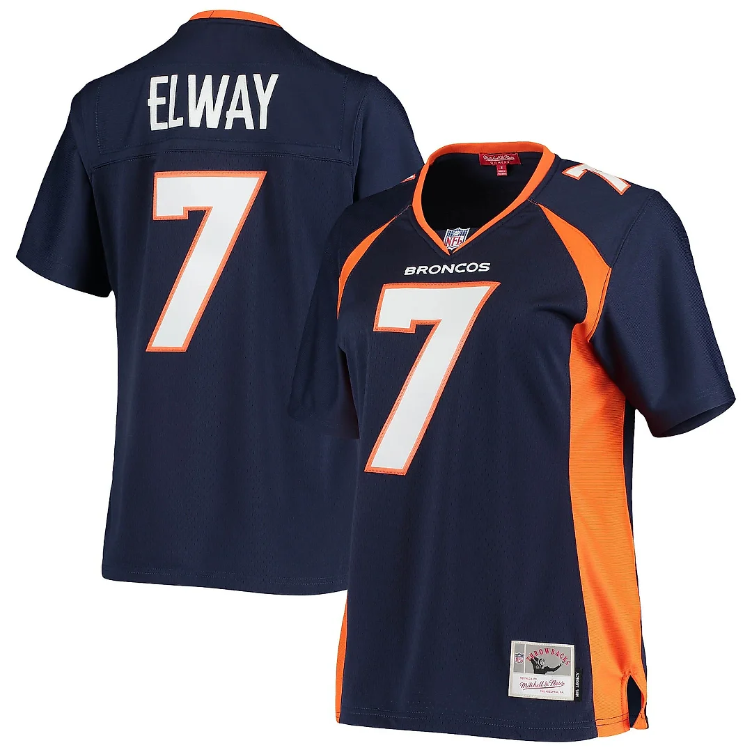 Zennovawear Women's Denver Broncos John Elway Mitchell & Ness Navy Legacy Team Jersey