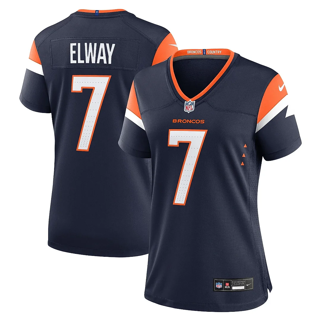 Zennovawear Women's Denver Broncos John Elway Navy Mile High Collection Retired Player Alternate Game Jersey