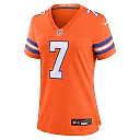 Zennovawear Women's Denver Broncos John Elway Orange Mile High Collection 1977 Throwback Player Game Jersey