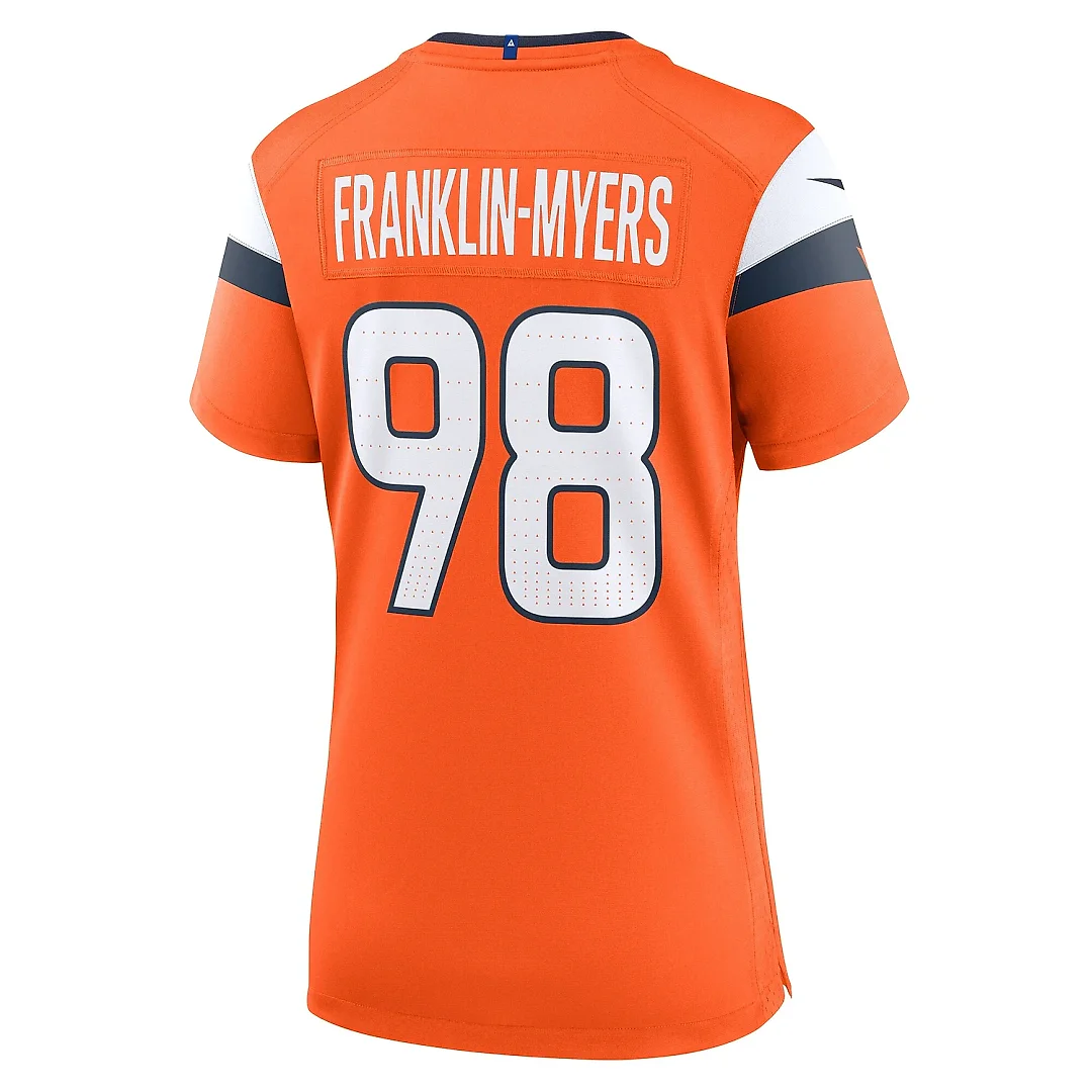 Zennovawear Women's Denver Broncos John Franklin-Myers Orange Team Game Jersey
