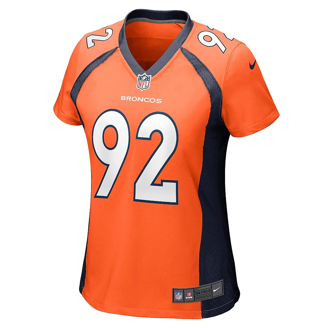 Zennovawear Women's Denver Broncos Jonathan Harris Orange Game Jersey