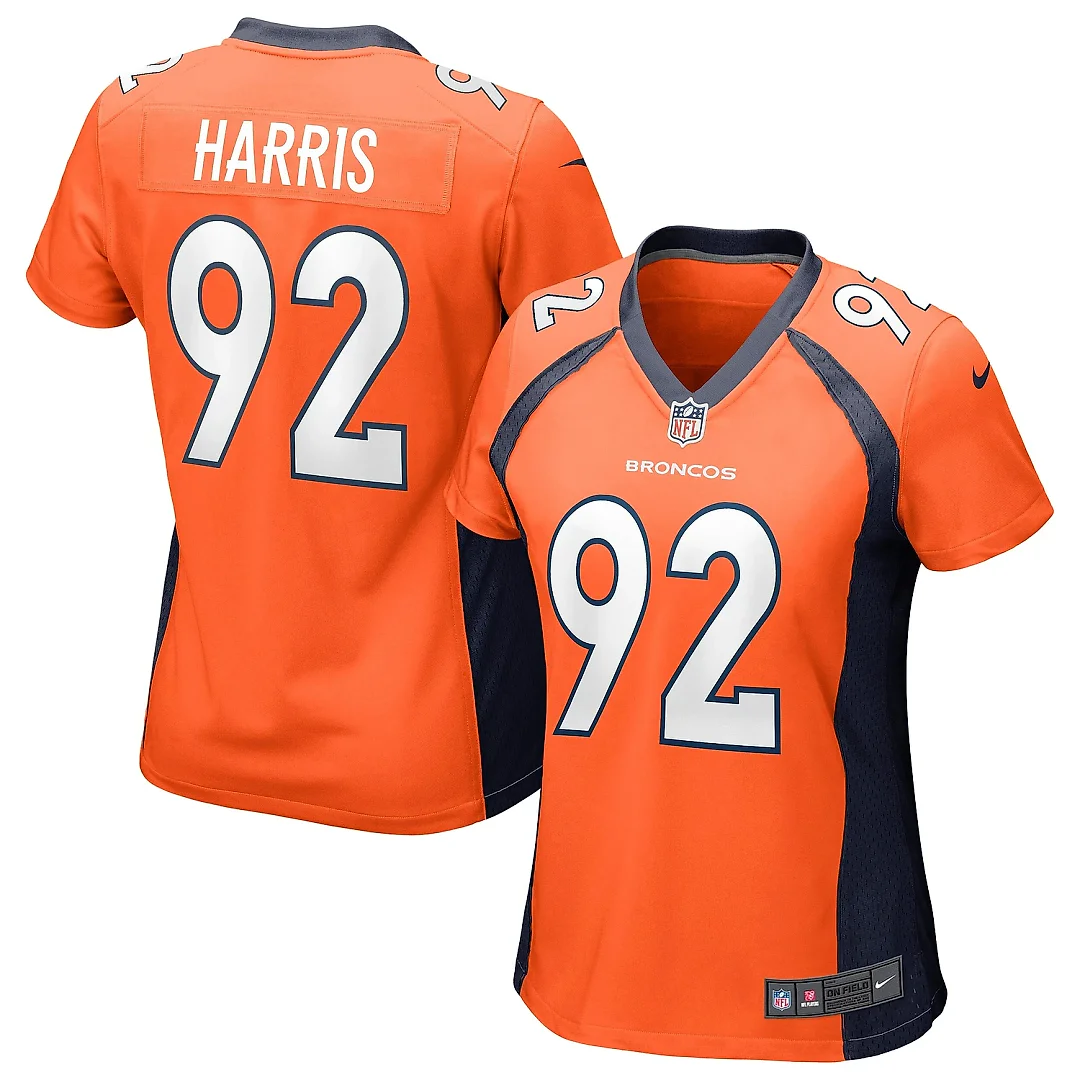 Zennovawear Women's Denver Broncos Jonathan Harris Orange Game Jersey