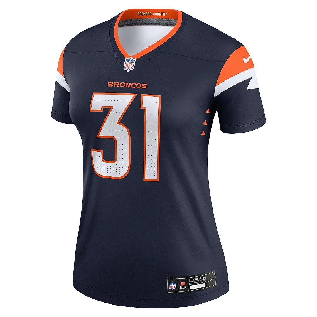 Zennovawear Women's Denver Broncos Justin Simmons Navy Alternate Legend Player Performance Top