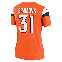 Zennovawear Women's Denver Broncos Justin Simmons Orange Team Legend Player Performance Top