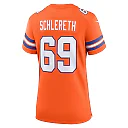 Zennovawear Women's Denver Broncos Mark Schlereth Orange Mile High Collection 1977 Throwback Retired Player Game Jersey