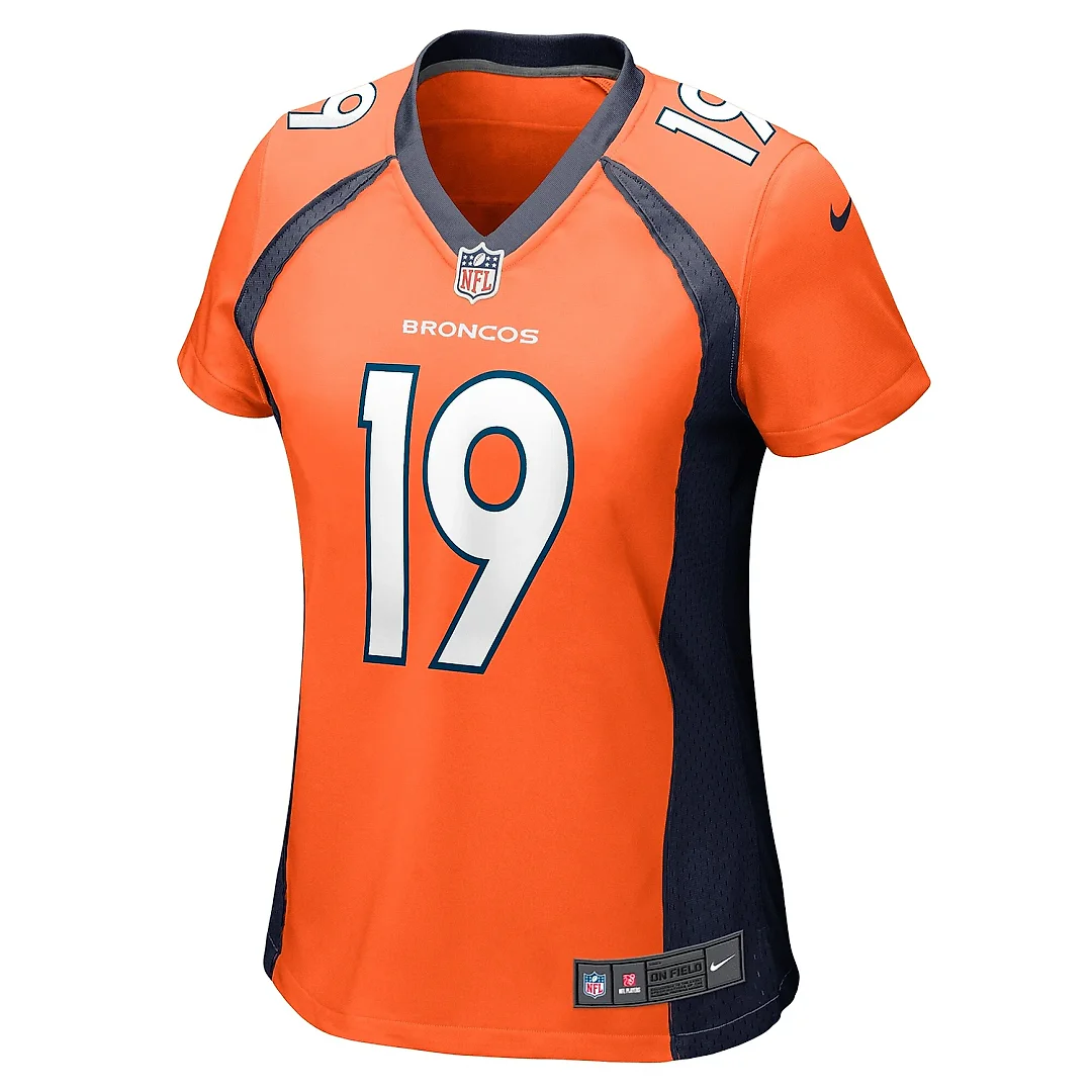 Zennovawear Women's Denver Broncos Marvin Mims Jr Orange Team Game Jersey