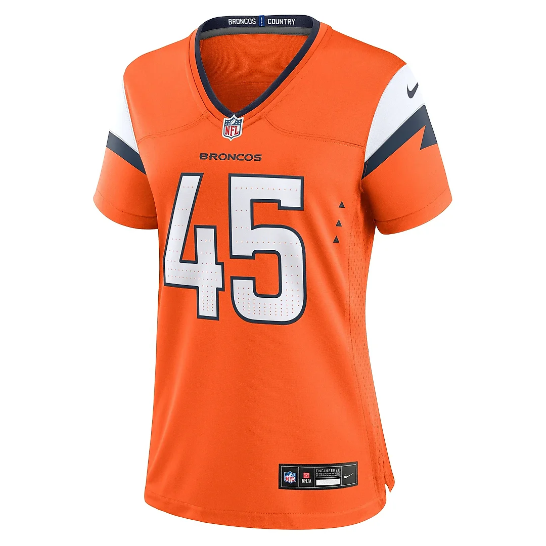 Zennovawear Women's Denver Broncos Nate Adkins Orange Team Game Jersey