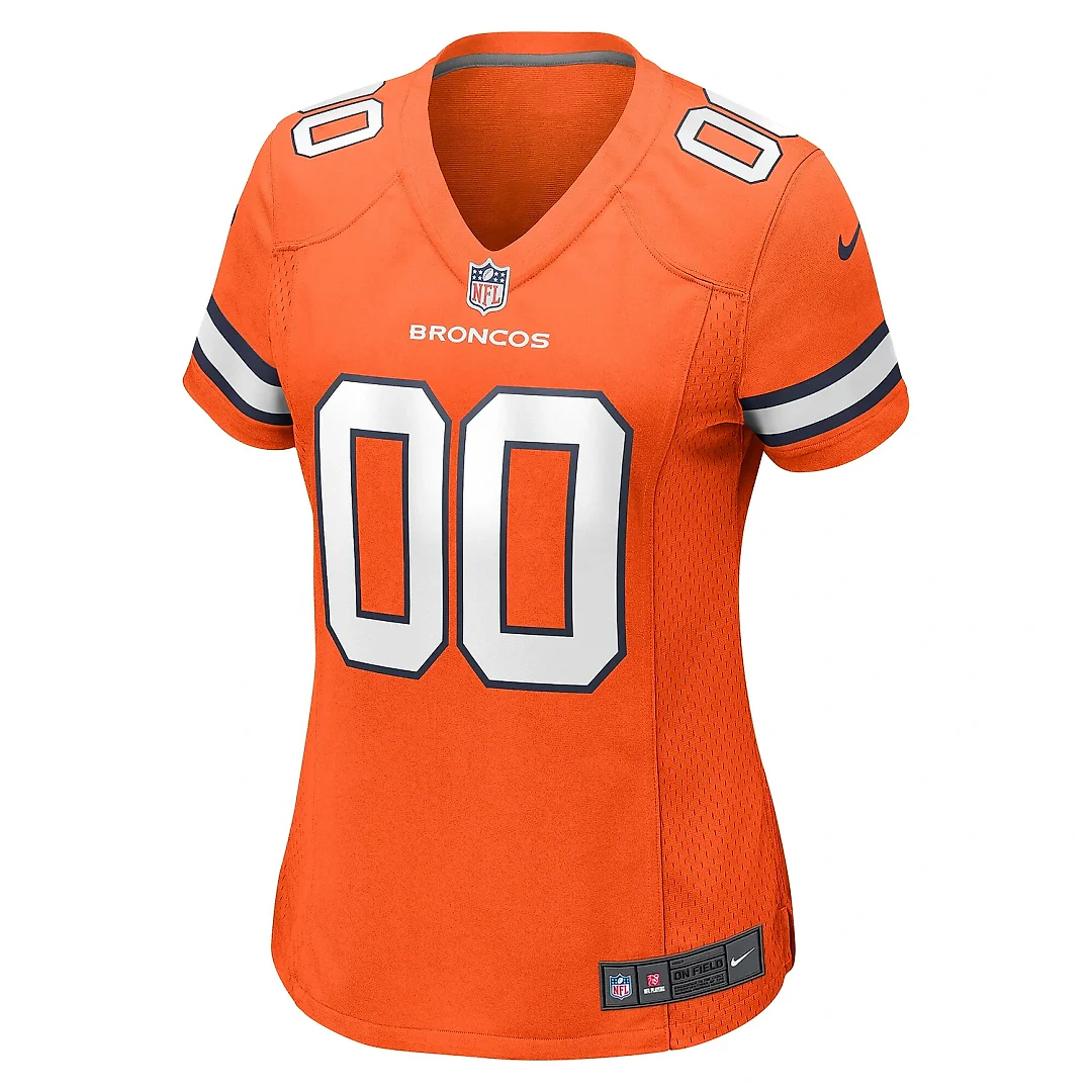 Zennovawear Women's Denver Broncos Orange Alternate Custom Game Jersey