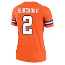 Zennovawear Women's Denver Broncos Patrick Surtain II Mile High Collection 1977 Throwback Orange Alternate Legend Player Performance Top