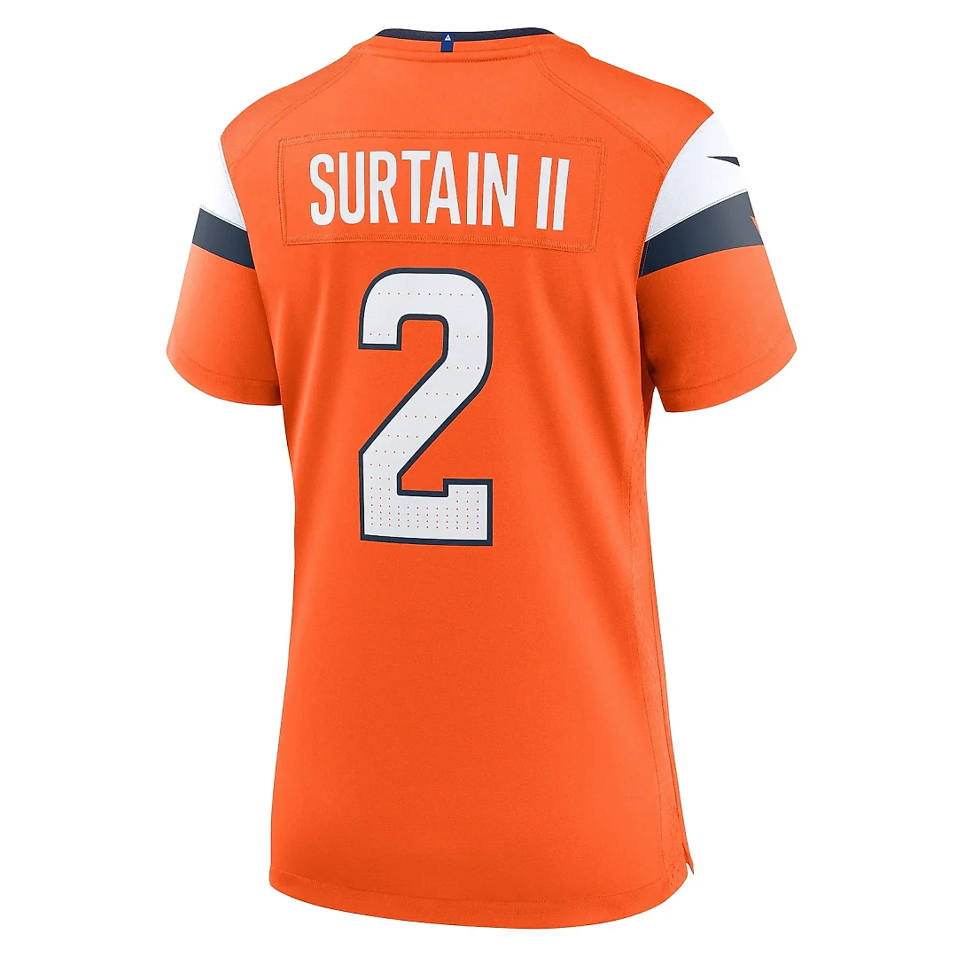 Zennovawear Women's Denver Broncos Patrick Surtain II Orange Mile High Collection Game Jersey
