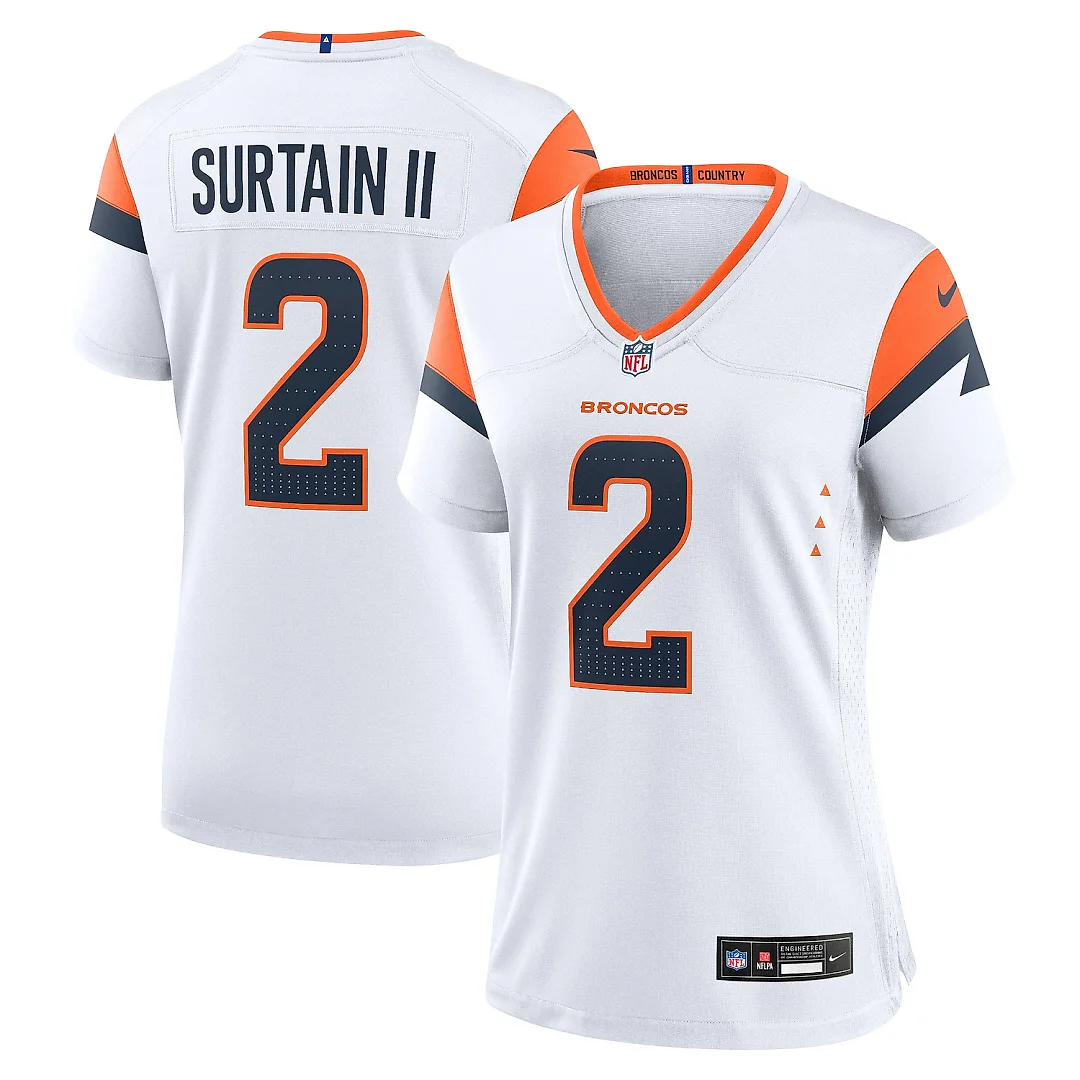 Zennovawear Women's Denver Broncos Patrick Surtain II White Mile High Collection Game Jersey