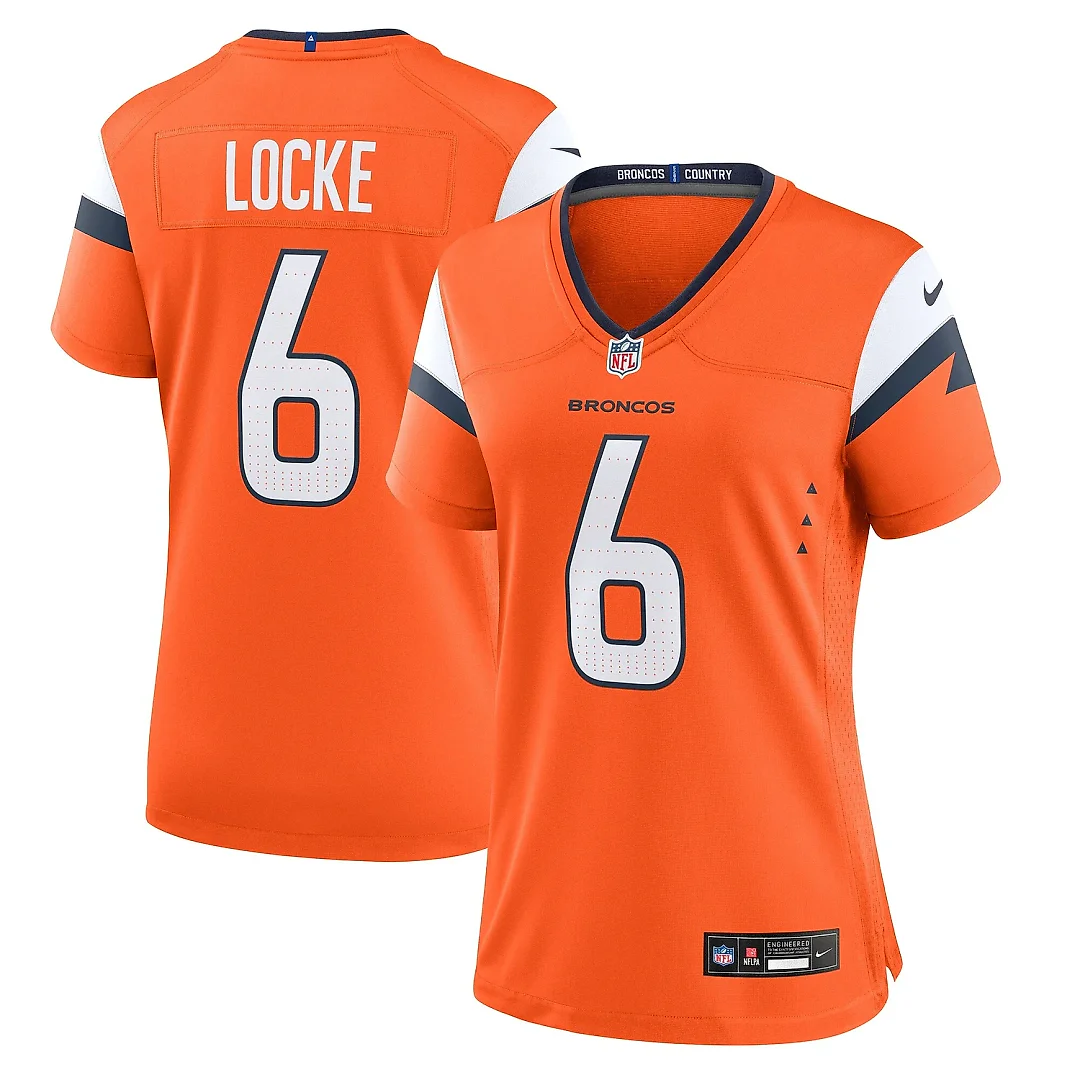 Zennovawear Women's Denver Broncos P.J. Locke Orange Team Game Jersey