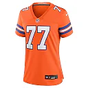 Zennovawear Women's Denver Broncos Quinn Meinerz Orange Mile High Collection 1977 Throwback Player Game Jersey