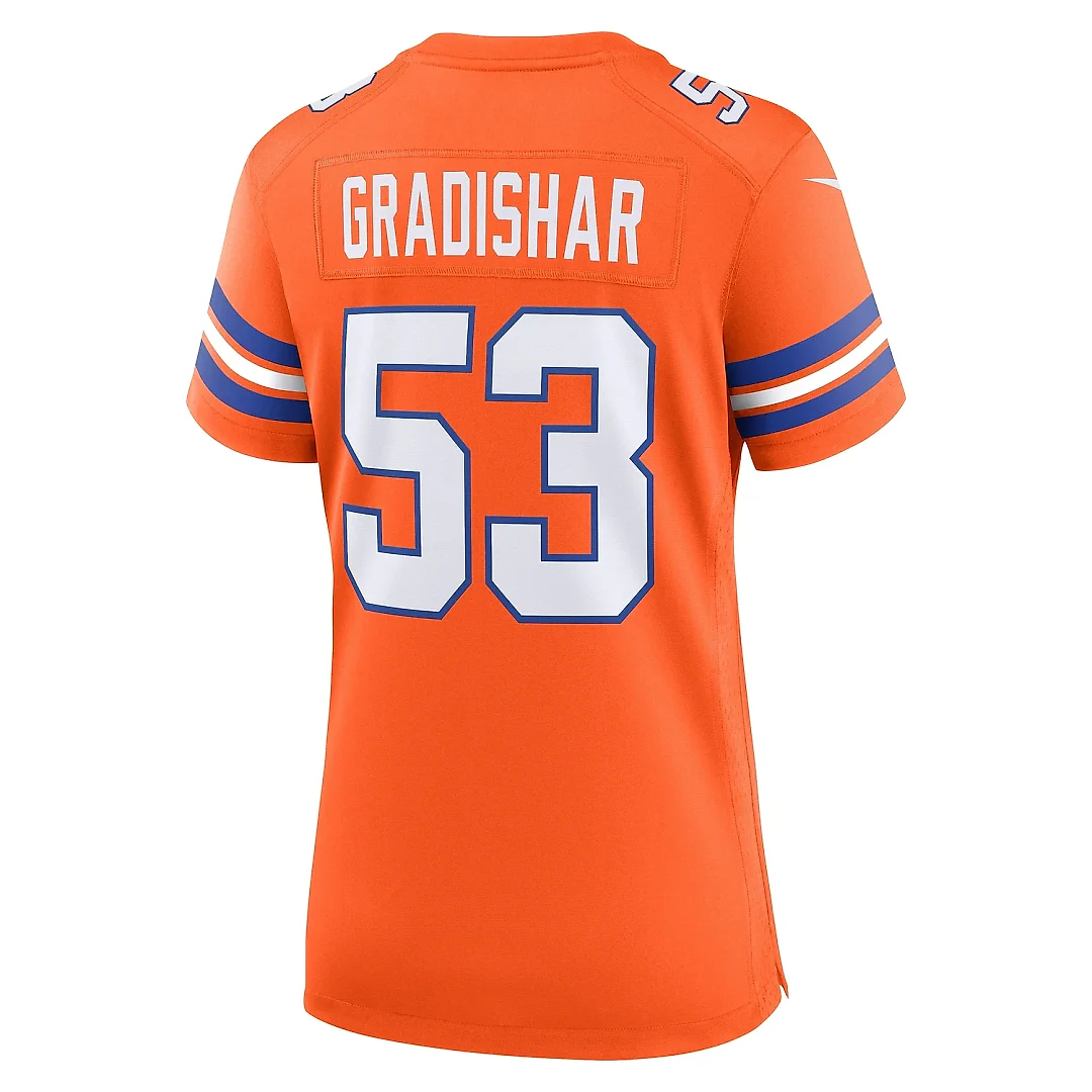 Zennovawear Women's Denver Broncos Randy Gradishar Orange Mile High Collection 1977 Throwback Retired Player Game Jersey