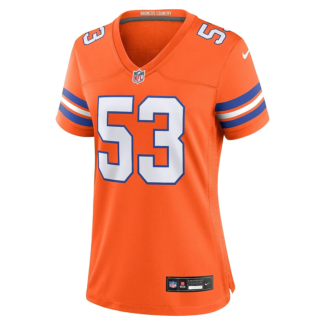 Zennovawear Women's Denver Broncos Randy Gradishar Orange Mile High Collection 1977 Throwback Retired Player Game Jersey