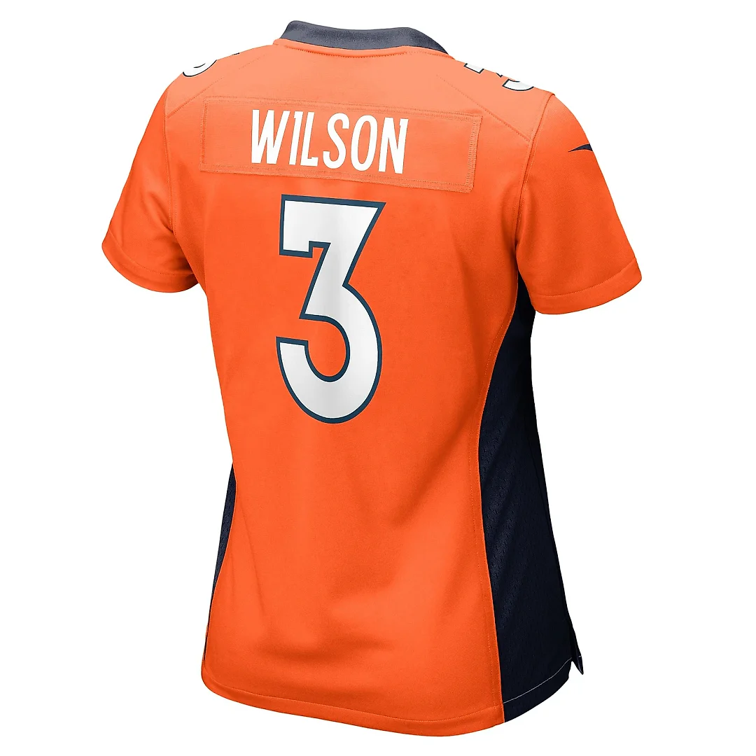 Zennovawear Women's Denver Broncos Russell Wilson Orange Player Jersey