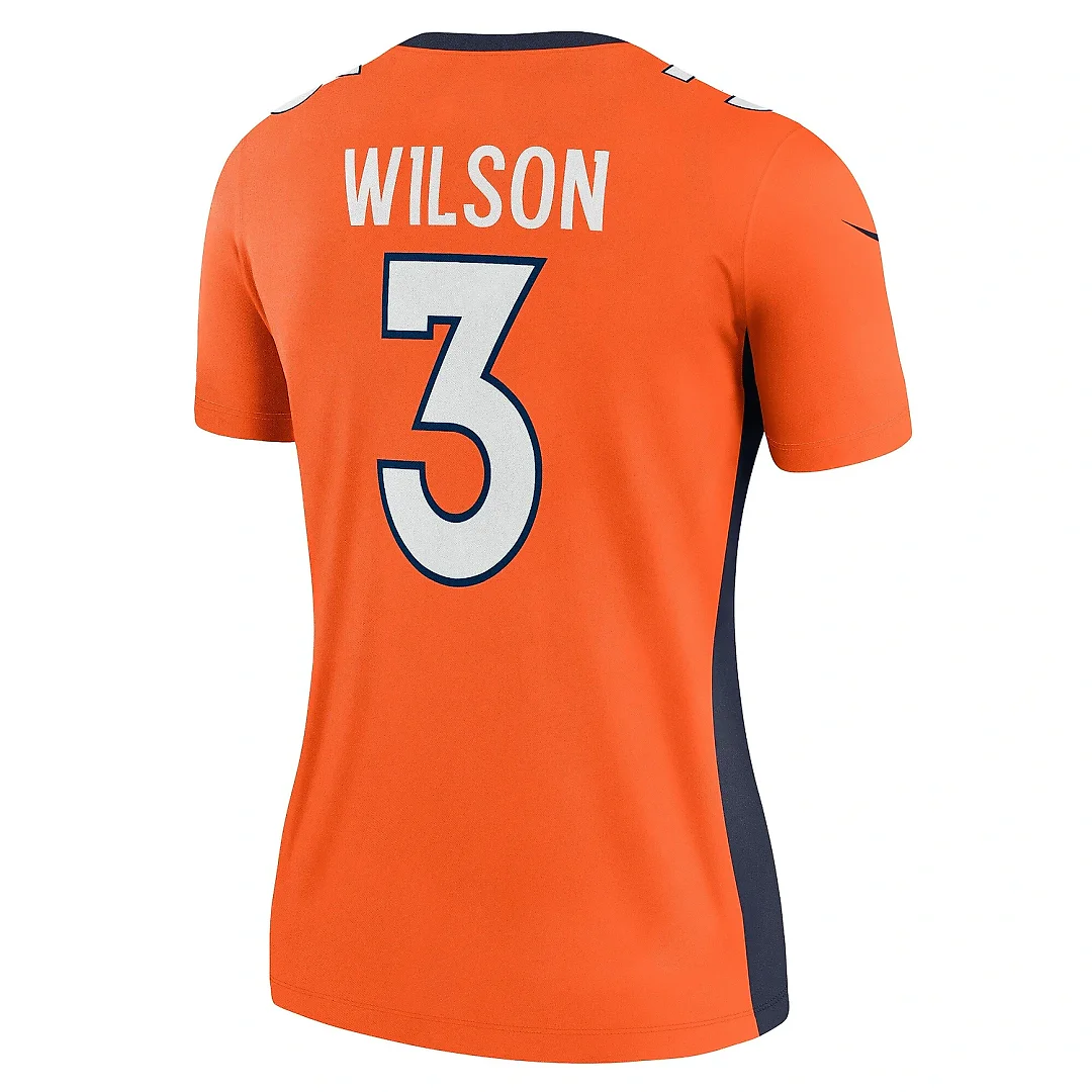 Zennovawear Women's Denver Broncos Russell Wilson Orange Team Legend Player Performance Top