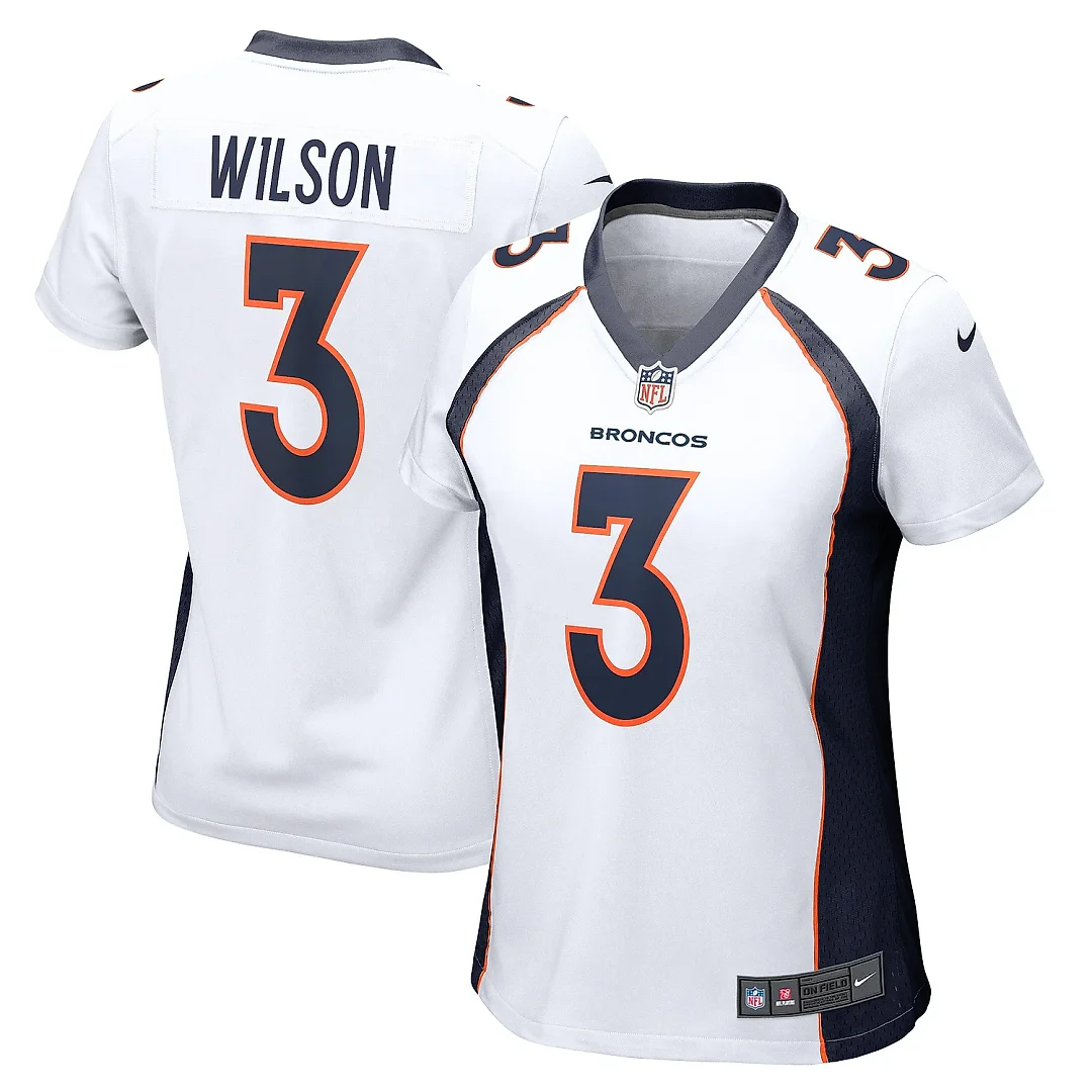 Zennovawear Women's Denver Broncos Russell Wilson White Player Jersey