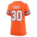 Zennovawear Women's Denver Broncos Terrell Davis Orange Mile High Collection 1977 Throwback Retired Player Game Jersey