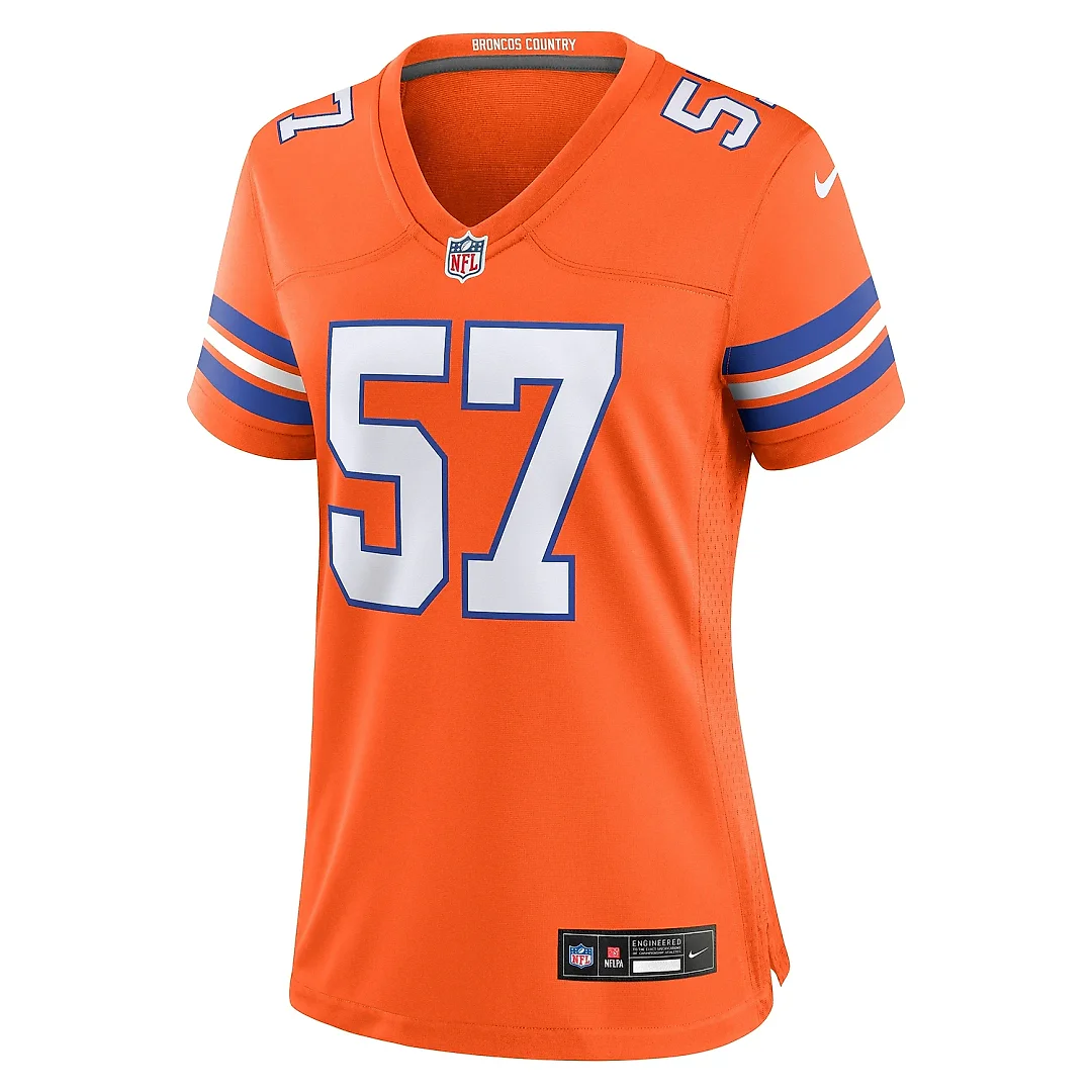 Zennovawear Women's Denver Broncos Tom Jackson Orange Mile High Collection 1977 Throwback Retired Player Game Jersey