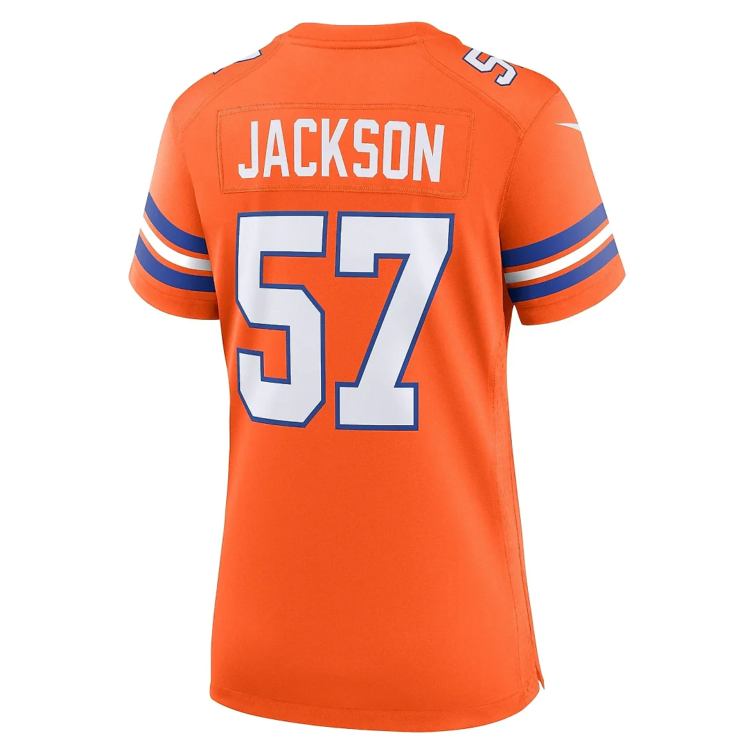 Zennovawear Women's Denver Broncos Tom Jackson Orange Mile High Collection 1977 Throwback Retired Player Game Jersey