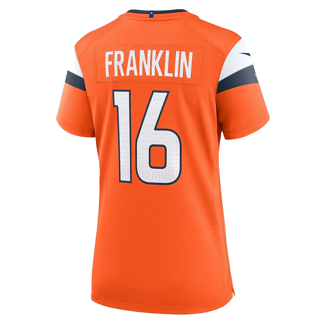 Zennovawear Women's Denver Broncos Troy Franklin Orange Team Game Jersey