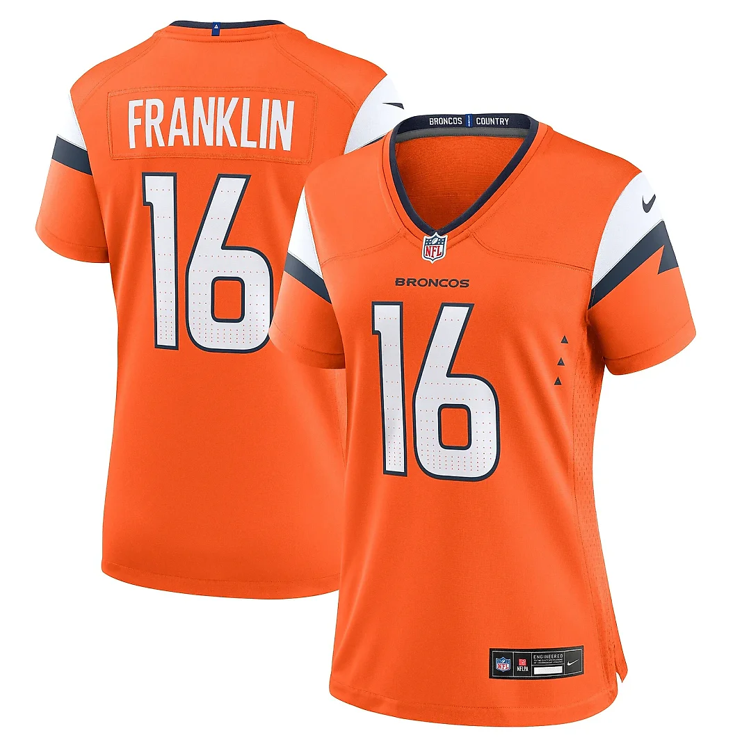 Zennovawear Women's Denver Broncos Troy Franklin Orange Team Game Jersey