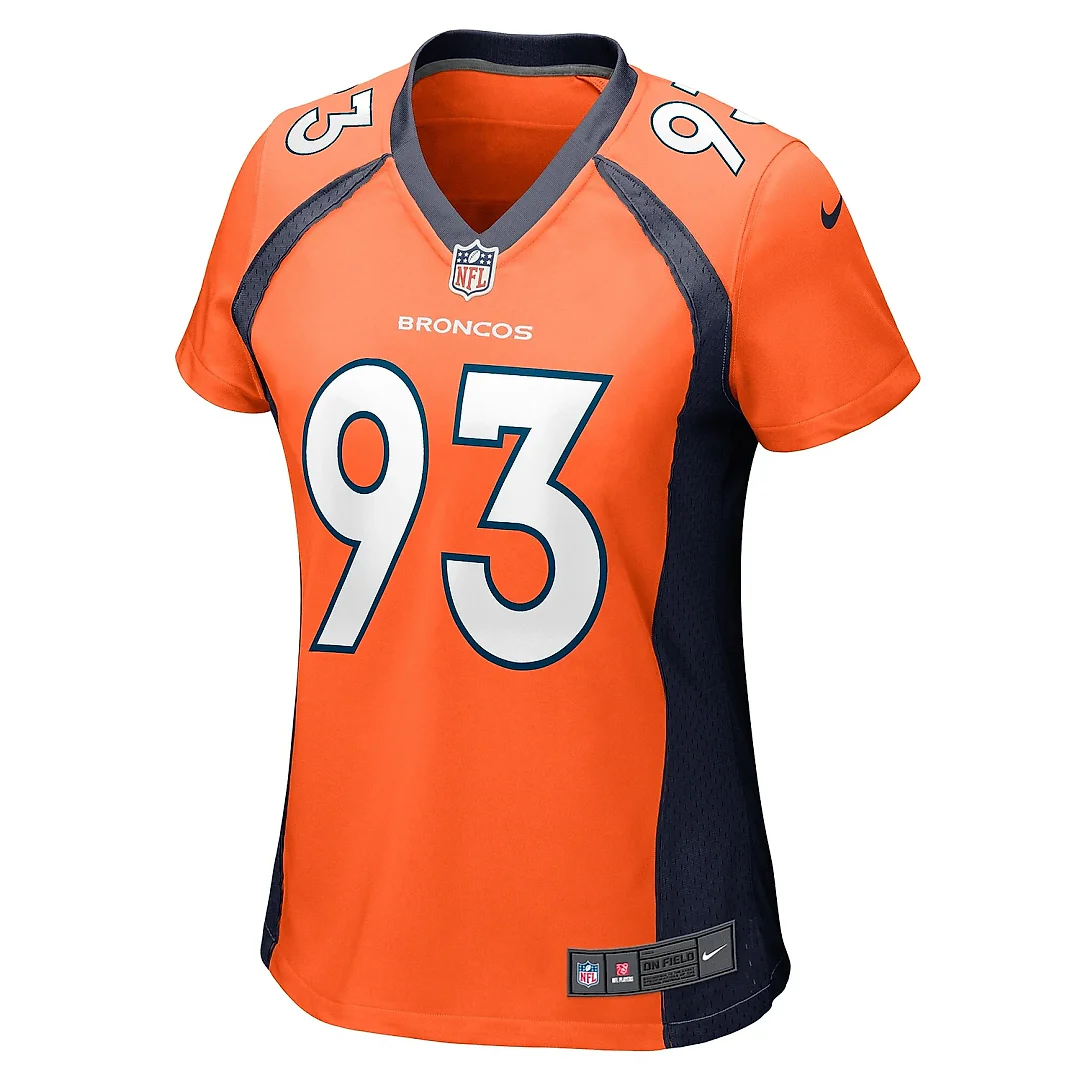 Zennovawear Women's Denver Broncos Troy Jones Orange Game Jersey