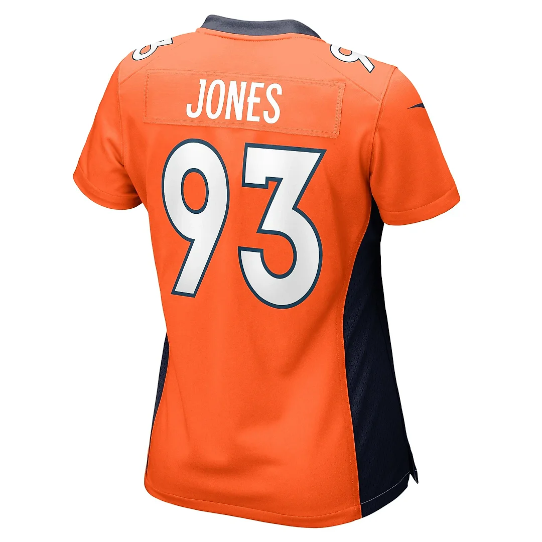 Zennovawear Women's Denver Broncos Troy Jones Orange Game Jersey