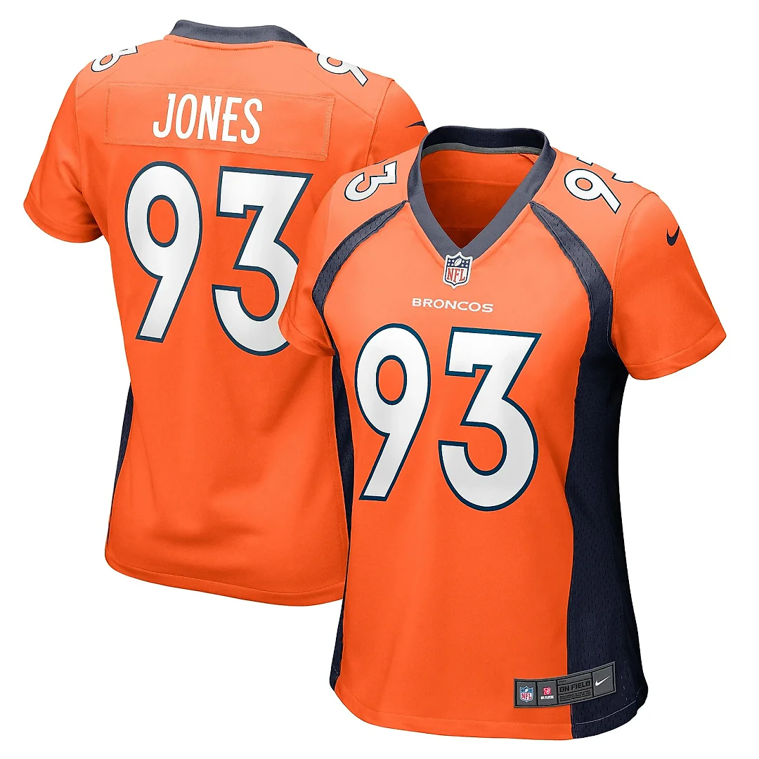 Zennovawear Women's Denver Broncos Troy Jones Orange Game Jersey