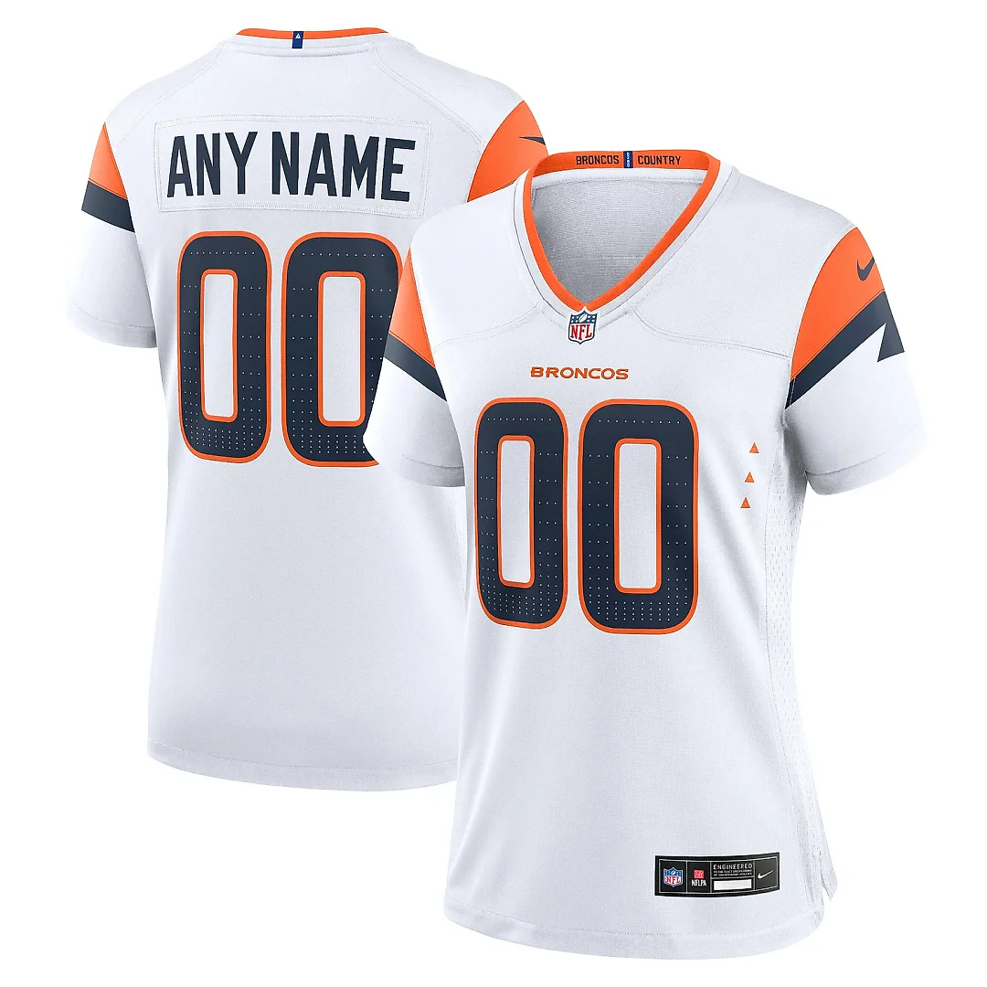 Zennovawear Women's Denver Broncos White Mile High Collection Custom Game Jersey