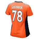 Zennovawear Women's Denver Broncos William Sherman Orange Team Game Jersey