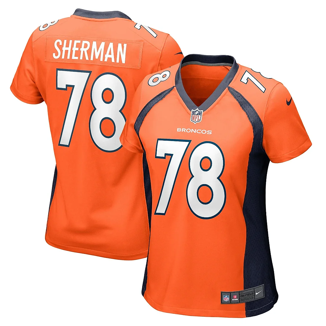 Zennovawear Women's Denver Broncos William Sherman Orange Team Game Jersey