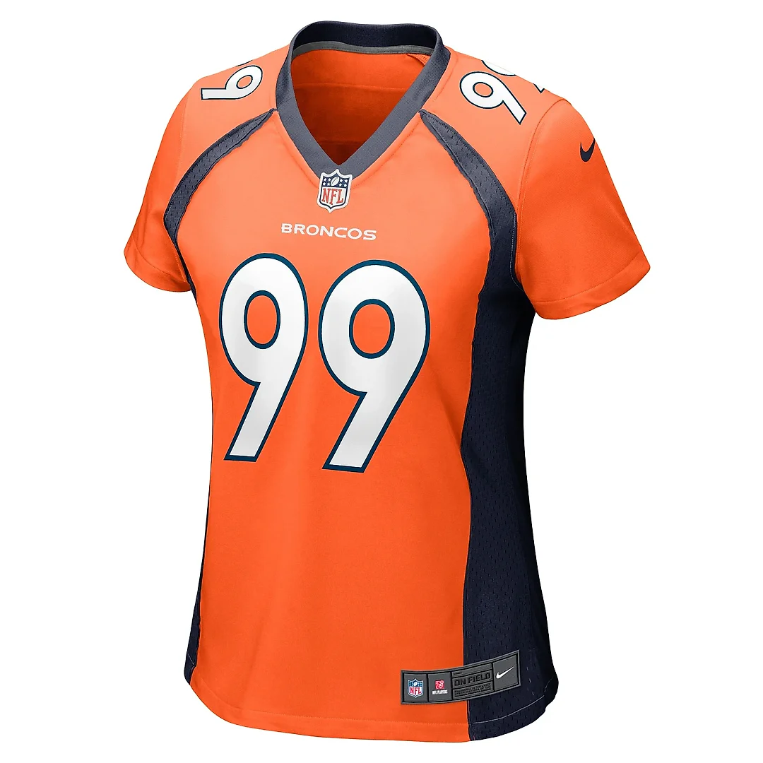 Zennovawear Women's Denver Broncos Zach Allen Orange Game Player Jersey