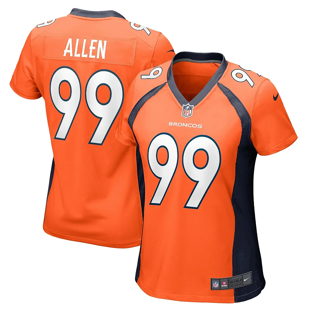 Zennovawear Women's Denver Broncos Zach Allen Orange Game Player Jersey