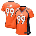 Zennovawear Women's Denver Broncos Zach Allen Orange Game Player Jersey