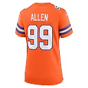 Zennovawear Women's Denver Broncos Zach Allen Orange Mile High Collection 1977 Throwback Player Game Jersey