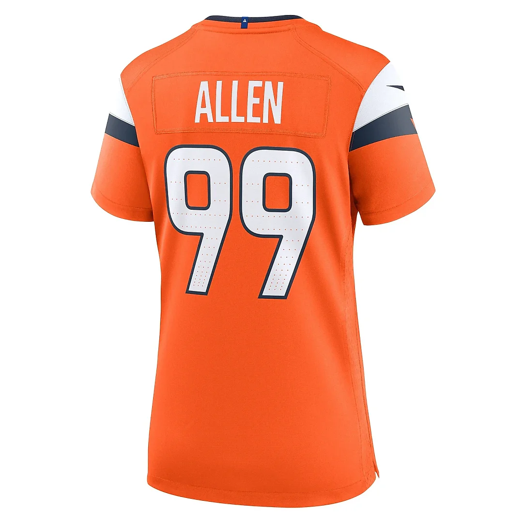 Zennovawear Women's Denver Broncos Zach Allen Orange Team Game Jersey