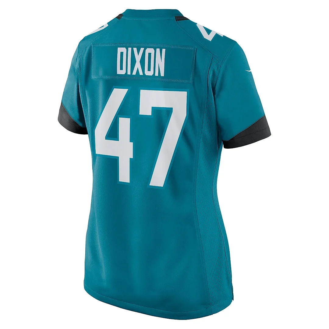 Zennovawear Women's De'Shaan Dixon Jacksonville Jaguars Teal Game Player Jersey