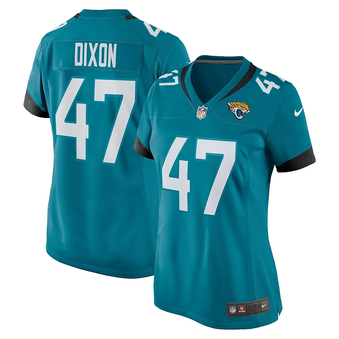 Zennovawear Women's De'Shaan Dixon Jacksonville Jaguars Teal Game Player Jersey