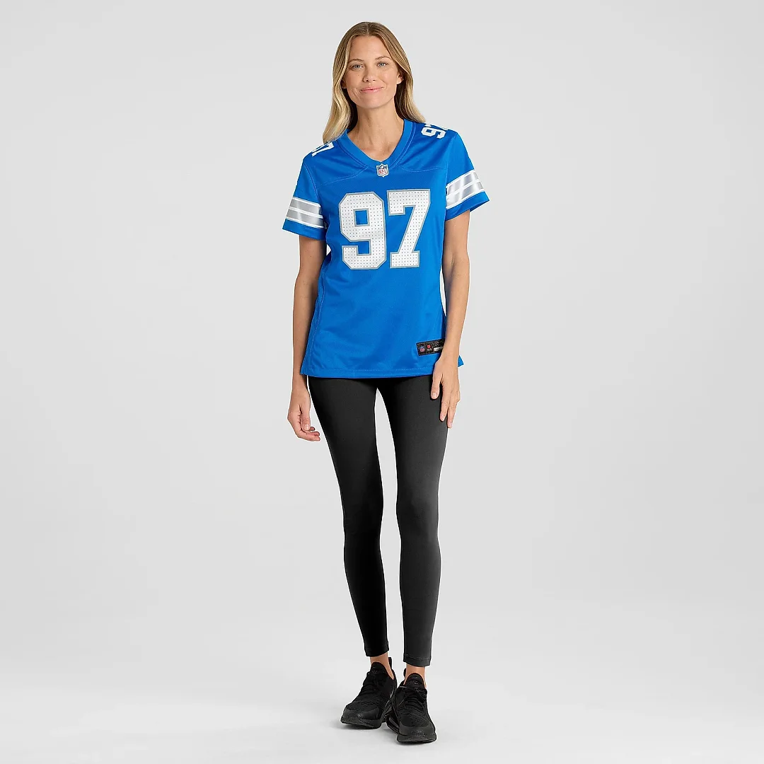 Zennovawear Women's Detroit Lions Aidan Hutchinson Blue Game Jersey