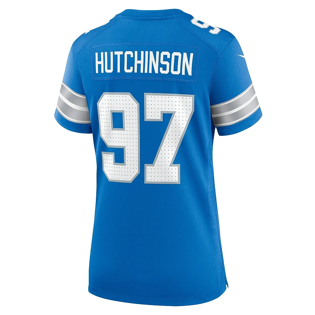 Zennovawear Women's Detroit Lions Aidan Hutchinson Blue Game Jersey