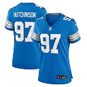 Zennovawear Women's Detroit Lions Aidan Hutchinson Blue Game Jersey