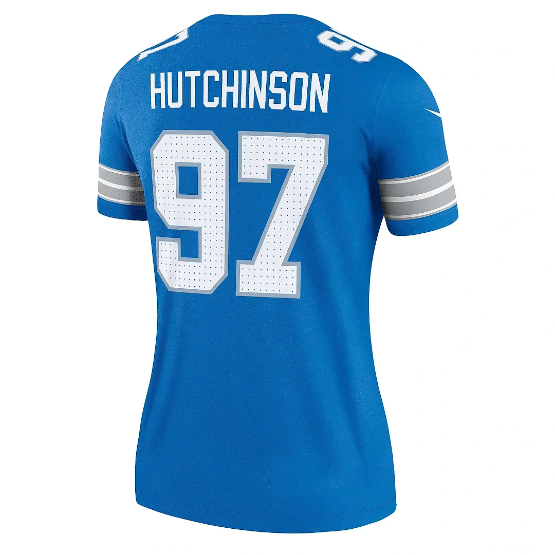 Zennovawear Women's Detroit Lions Aidan Hutchinson Blue Legend Player Performance Top