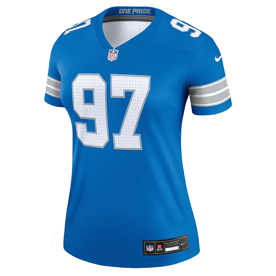 Zennovawear Women's Detroit Lions Aidan Hutchinson Blue Legend Player Performance Top