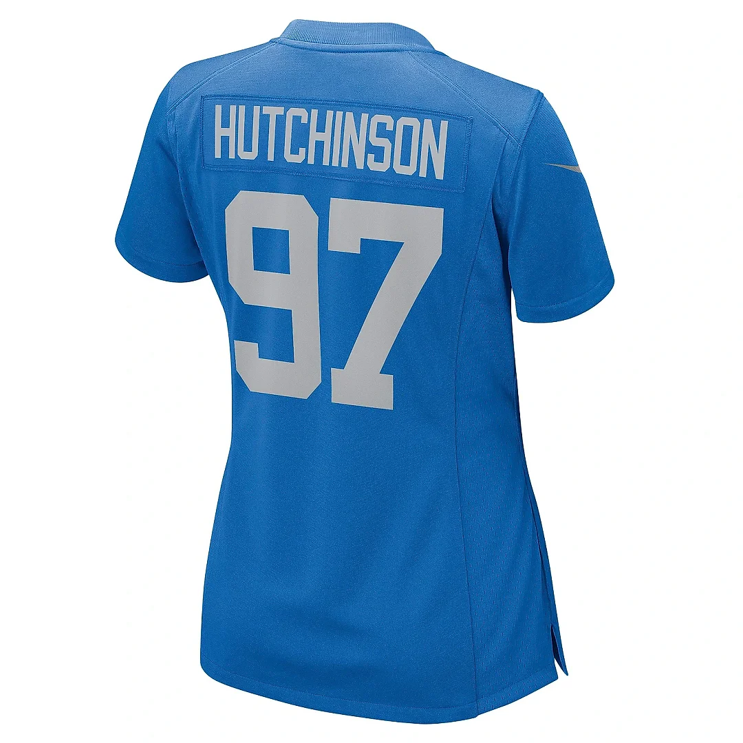 Zennovawear Women's Detroit Lions Aidan Hutchinson Blue Player Jersey
